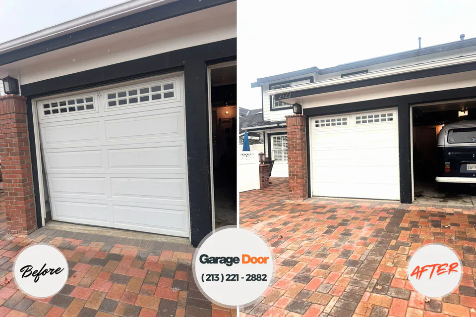 Before and after: garage door repair Battle Creek, NE